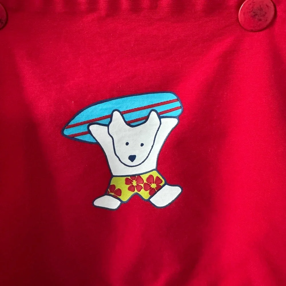 Vintage 2001 Gymboree Little Surfer Boys Red Shortalls Coorblock 12-18 monhs